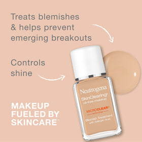 Neutrogena SkinClearing Liquid Foundation Natural Ivory 20 bottle side view