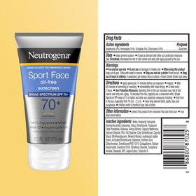 Neutrogena Sport Face Sunscreen Lotion SPF 70+ in hand