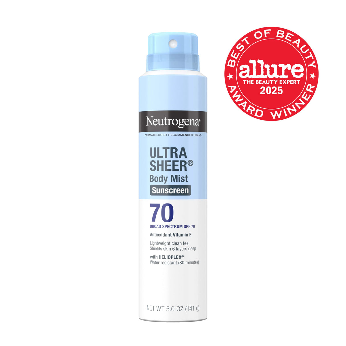 Neutrogena sunscreen spray bottle side view