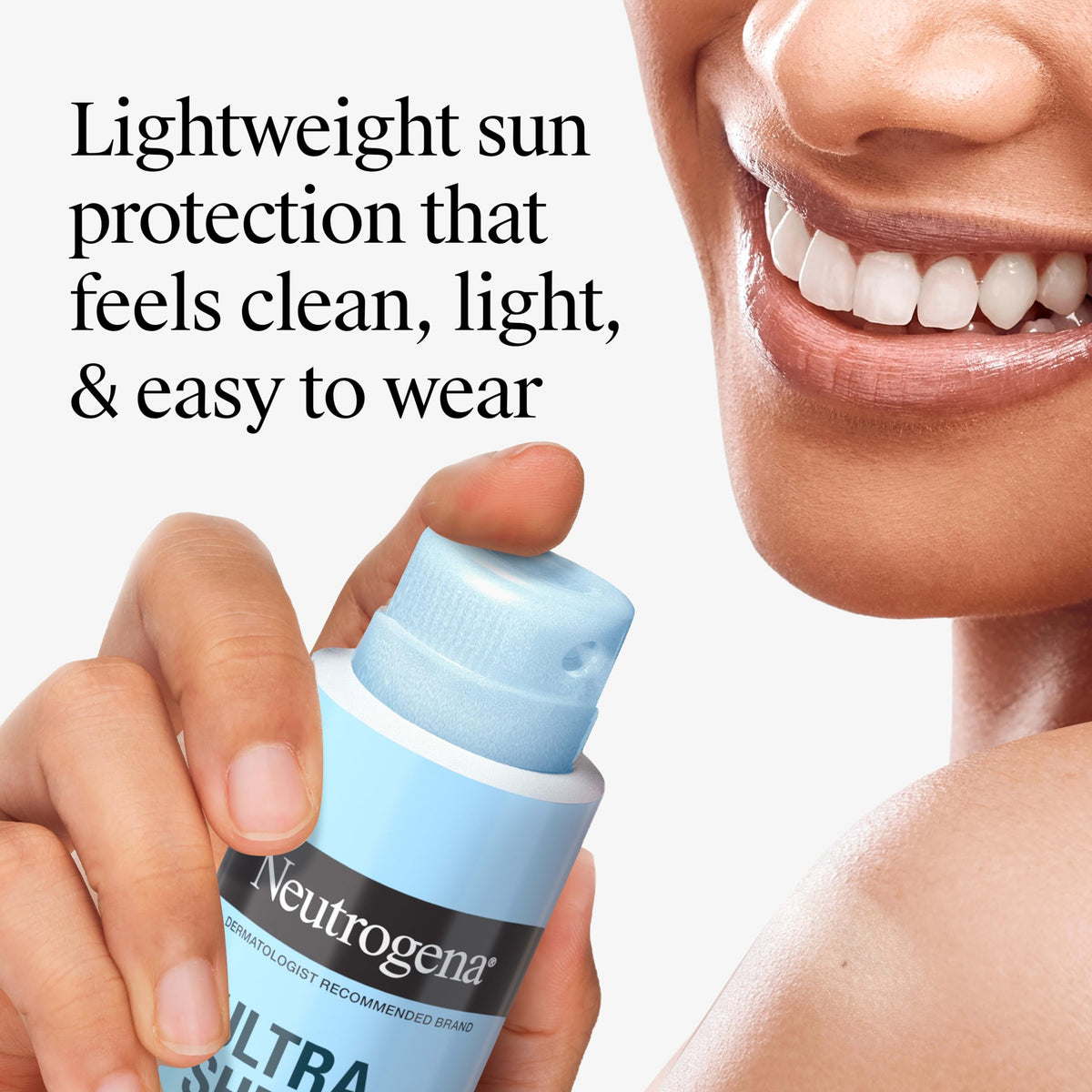Neutrogena sunscreen spray showing nozzle and cap