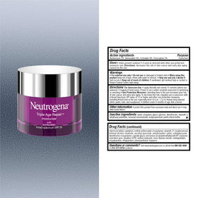 Neutrogena Triple Age Repair Face Moisturizer application on skin