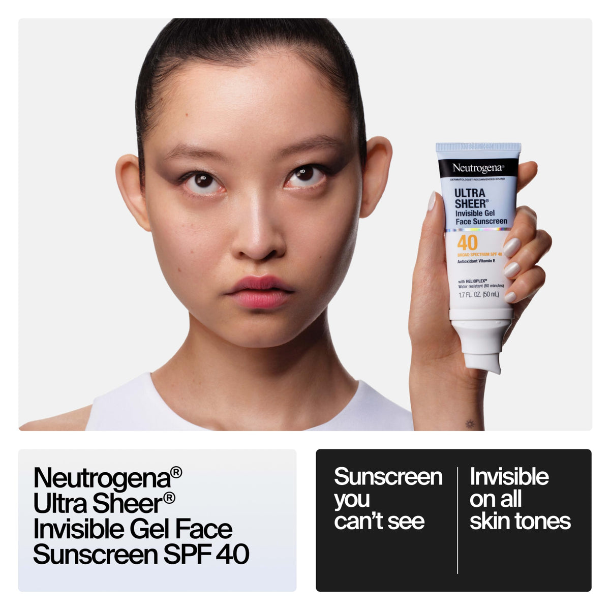 Neutrogena Ultra Sheer Invisible Gel Face Sunscreen back view