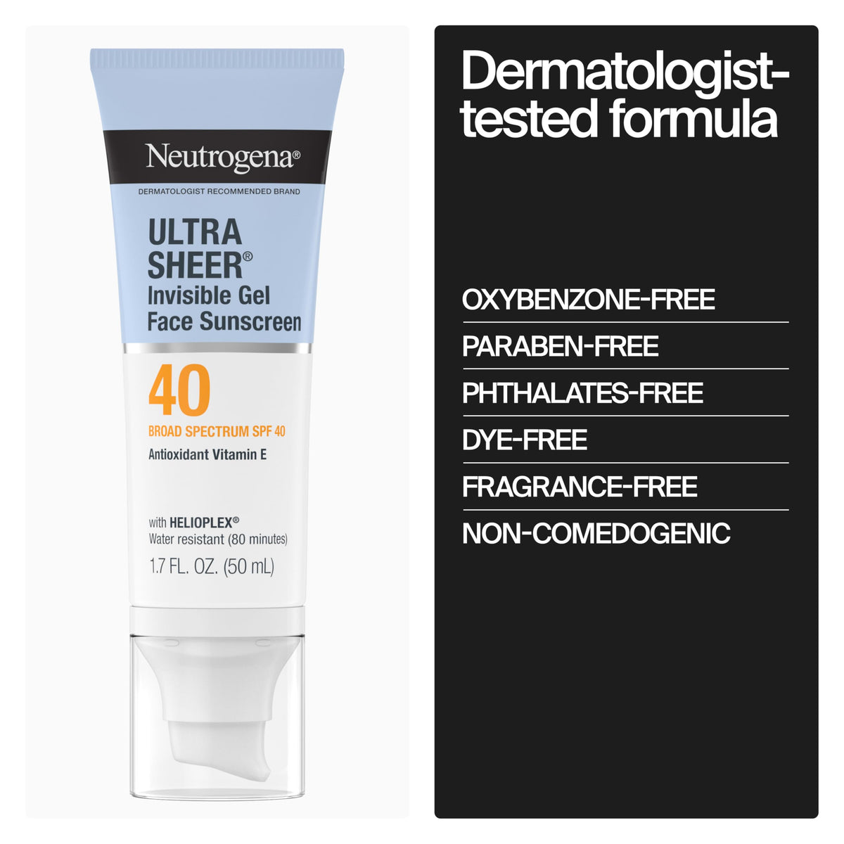 Neutrogena Ultra Sheer Invisible Gel Face Sunscreen with makeup