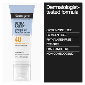 Neutrogena Ultra Sheer Invisible Gel Face Sunscreen with makeup