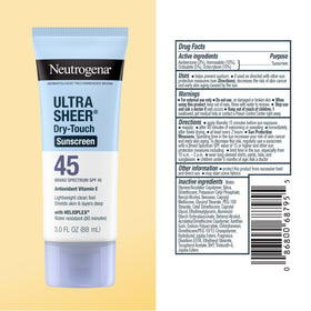 Neutrogena Ultra Sheer Sunscreen Lotion SPF 45 ingredients list