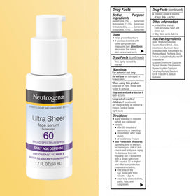 Neutrogena Ultra Sheer Sunscreen Serum SPF 60 on a sunny day