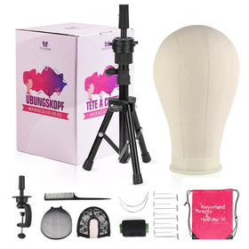 Neverland 22 Inch Wig Stand front view with tripod