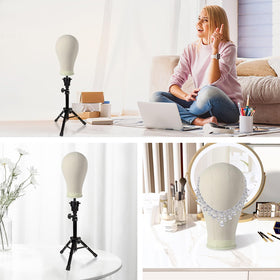 Neverland wig stand with detailed stitching