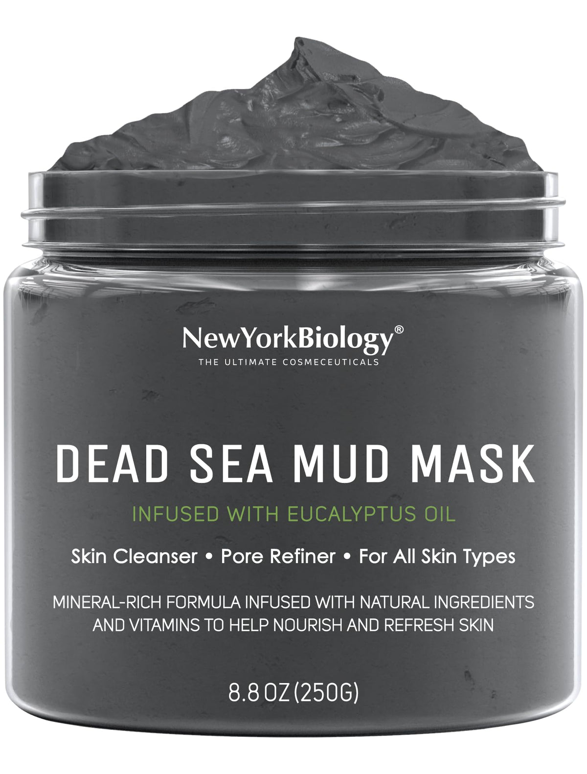 NEW YORK BIOLOGY Dead Sea Mud Mask front view with eucalyptus scent