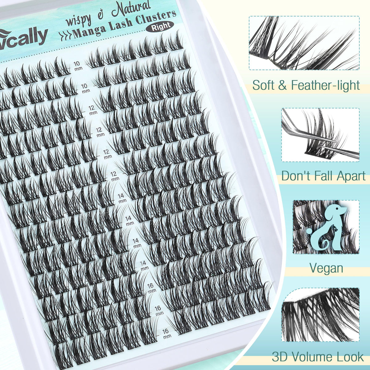 Newcally Cluster Lashes Kit displayed with packaging