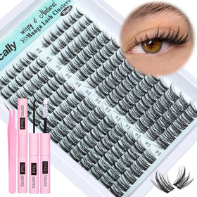 Newcally Cluster Lashes Kit front view with 10-16MM wispy lashes