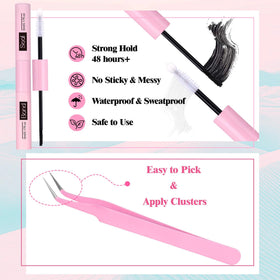 Newcally Cluster Lashes Kit showing different lash lengths