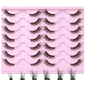 Newcally Half Lashes front view with natural wispy design