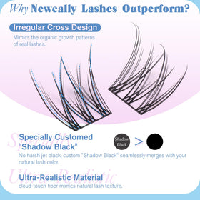 Newcally lash clusters displayed with tools