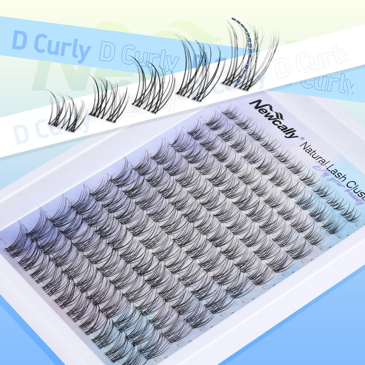 Newcally Lash Clusters Kit displayed with accessories