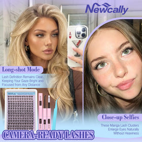 Newcally Lash Clusters Kit open showing lash clusters
