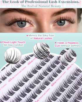 Newcally lash clusters kit showing individual lash clusters