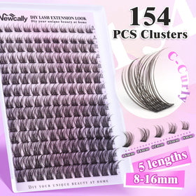 Newcally lash clusters kit with tools and lashes displayed