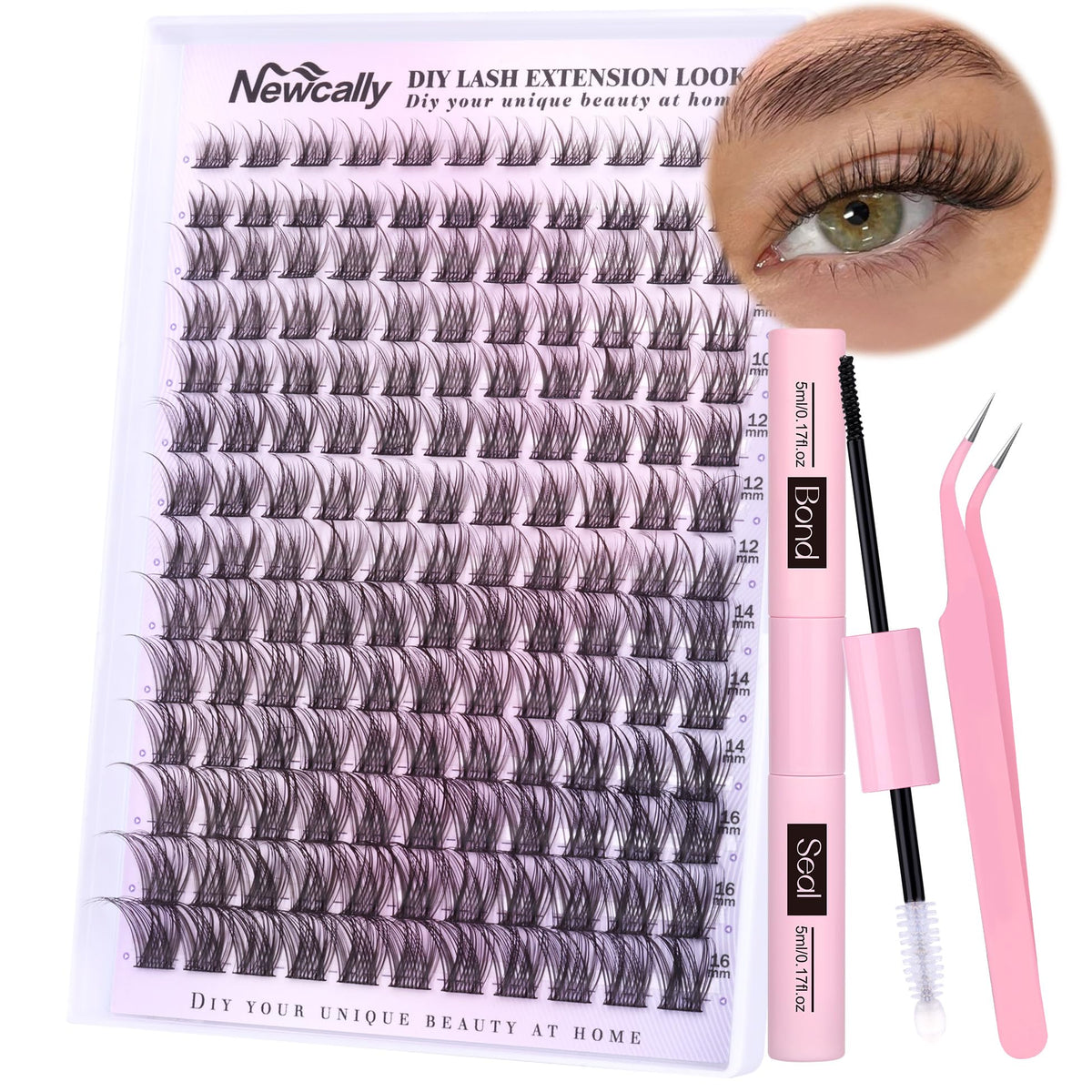Newcally Natural Lash Clusters Kit front view with packaging