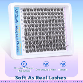 Newcally Wispy Lash Clusters Kit contents displayed