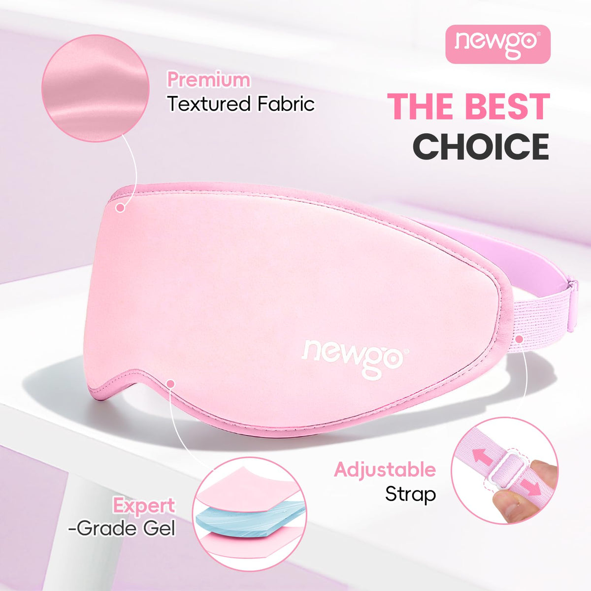 NEWGO 3D Cooling Eye Mask close-up of soft fabric