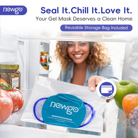 NEWGO Cooling Eye Mask on a relaxing background