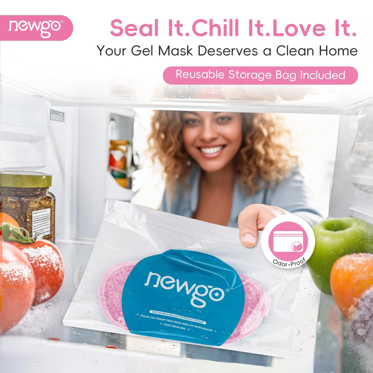 NEWGO Cooling Gel Eye Mask adjustable strap
