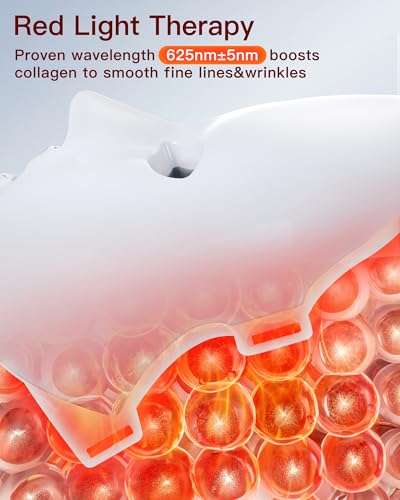 NEWKEY 4D LED Red Light Therapy Mask in use