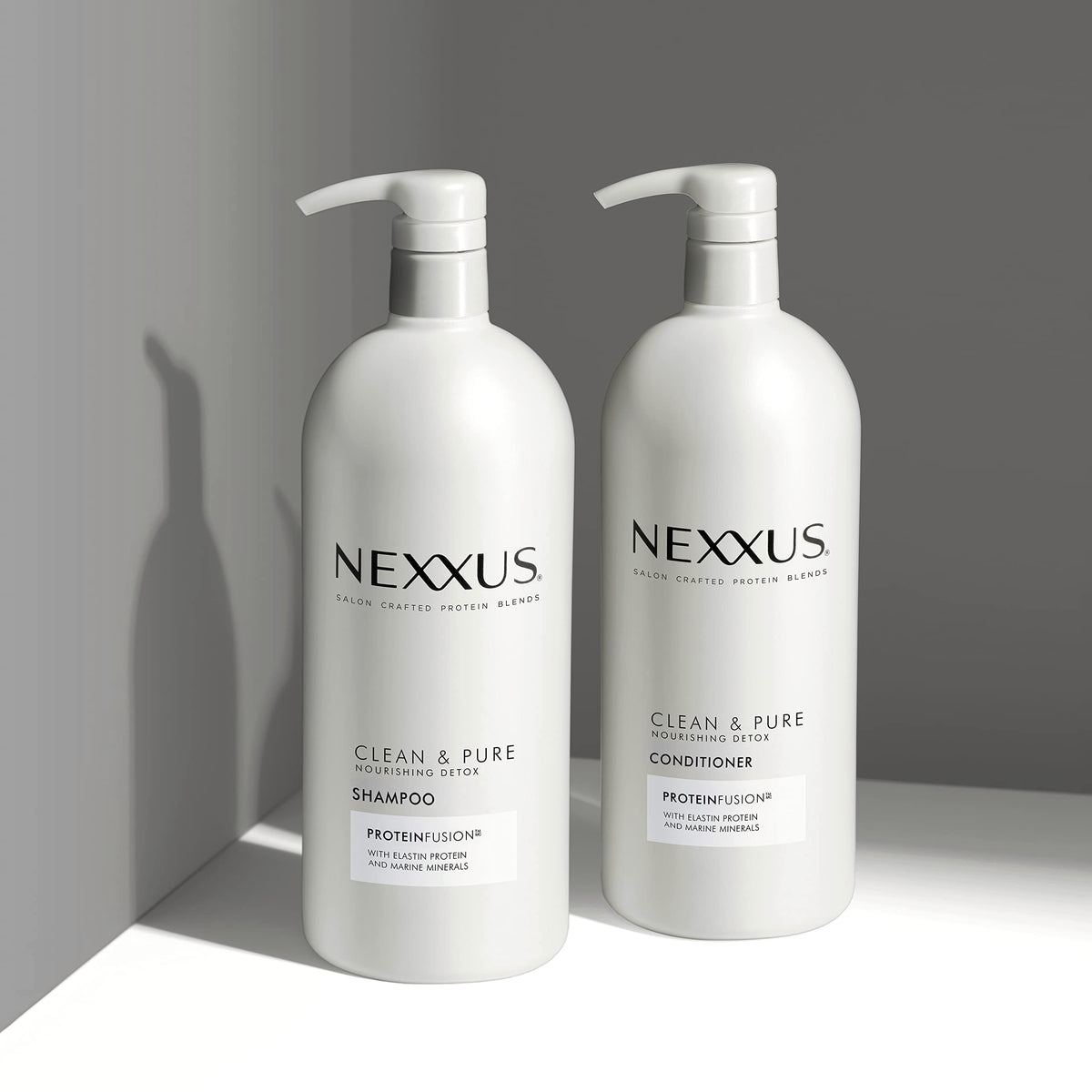 Nexxus Clean and Pure product details on the back of the conditioner