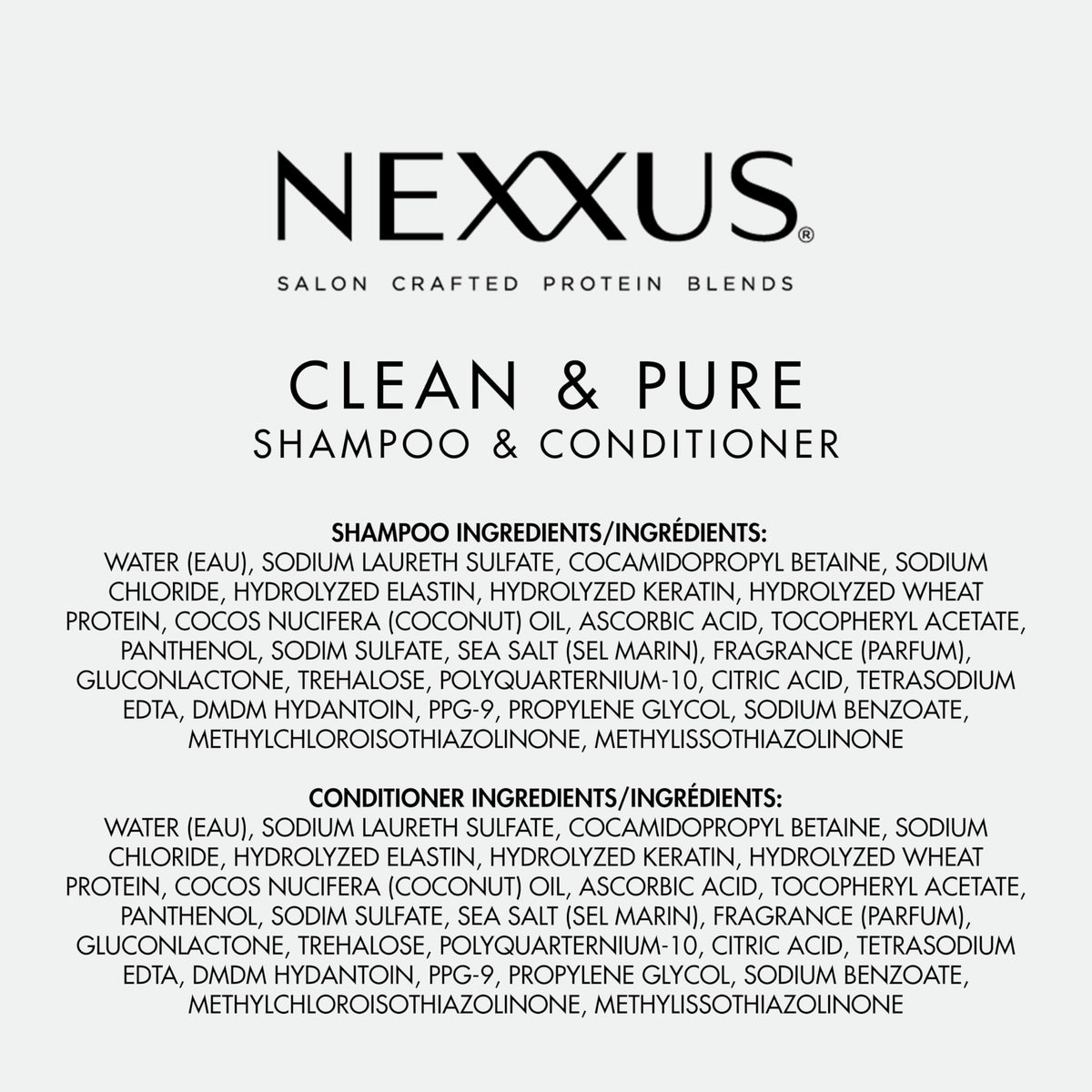 Nexxus Clean and Pure Shampoo and Conditioner 2-Pack packaging