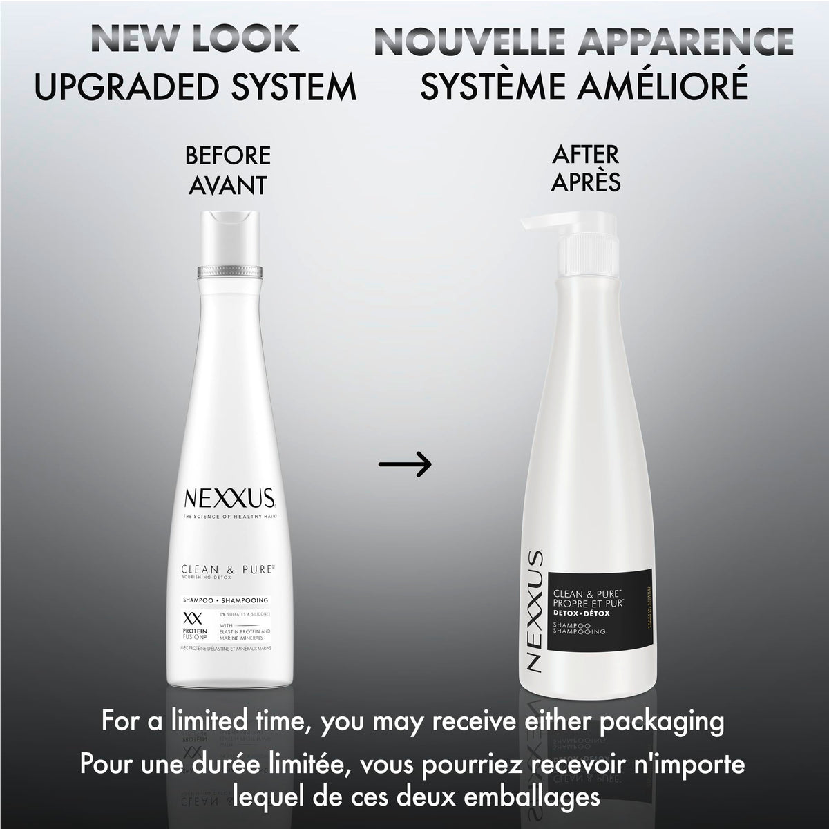 Nexxus CLEAN & PURE Shampoo 13.5 oz side view
