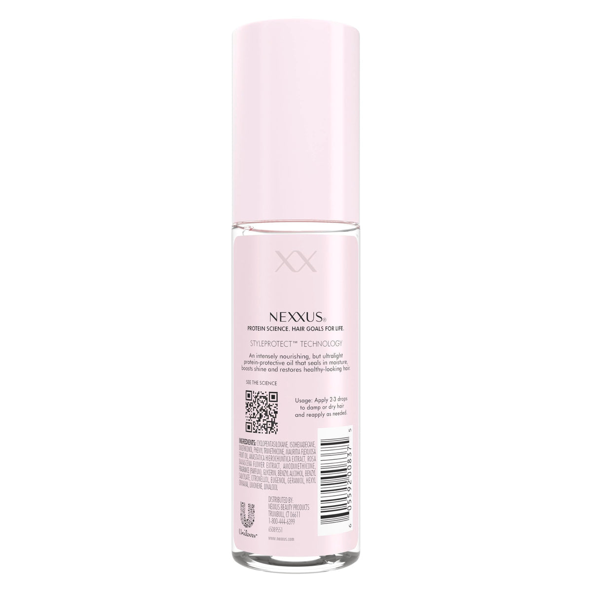 Nexxus Hair Oil bottle with cap off showing texture