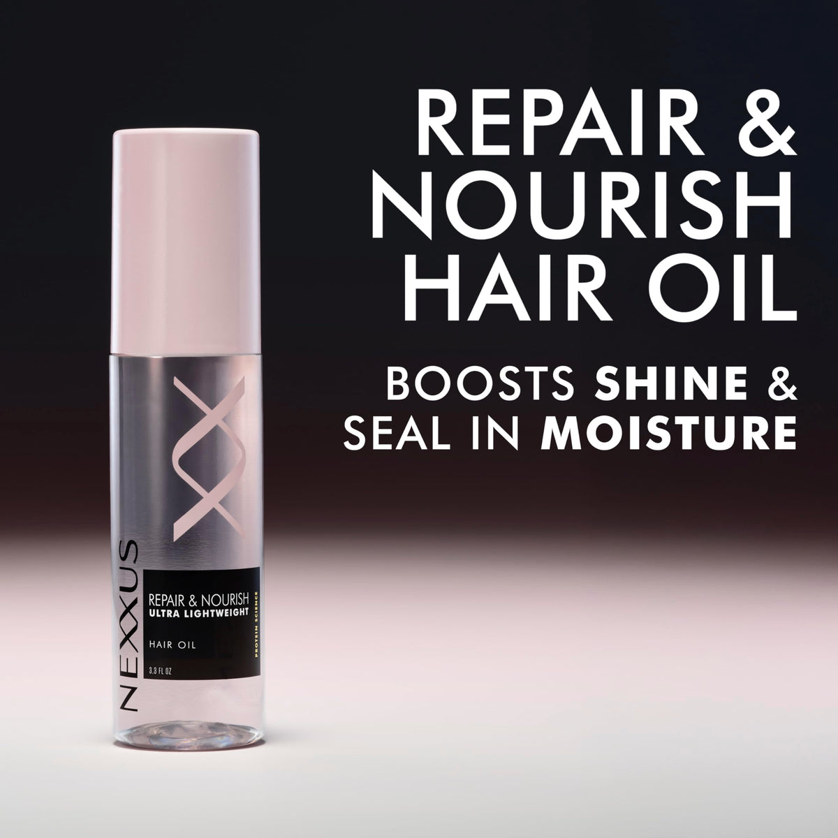 Nexxus Hair Oil in a lifestyle setting on a vanity