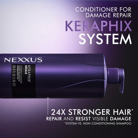 Nexxus KERAPHIX Conditioner in bathroom setting
