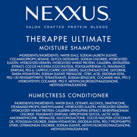 Nexxus Shampoo and Conditioner set on a bathroom shelf