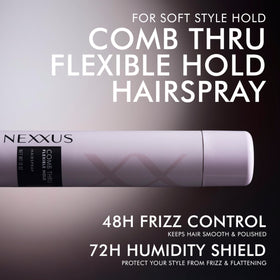 Nexxus Styling Spray Comb Thru Hairspray application demonstration