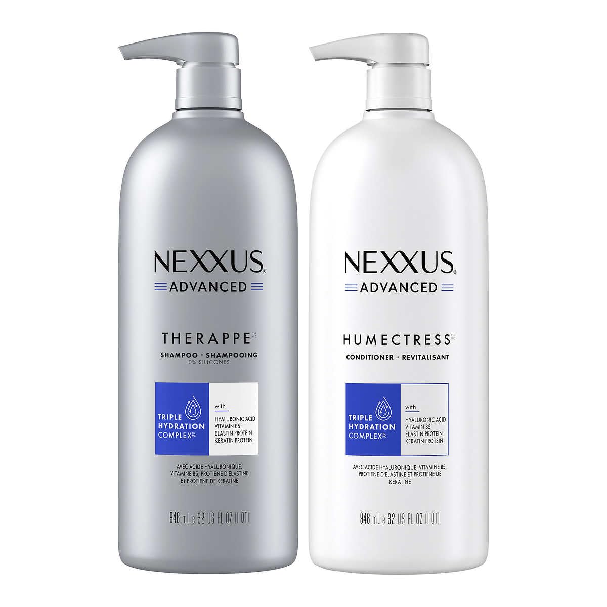 Nexxus THERAPPE shampoo bottle close-up with label