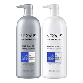 Nexxus THERAPPE shampoo bottle close-up with label