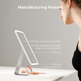 NEZZOE Lighted Makeup Mirror with USB-C charging cable