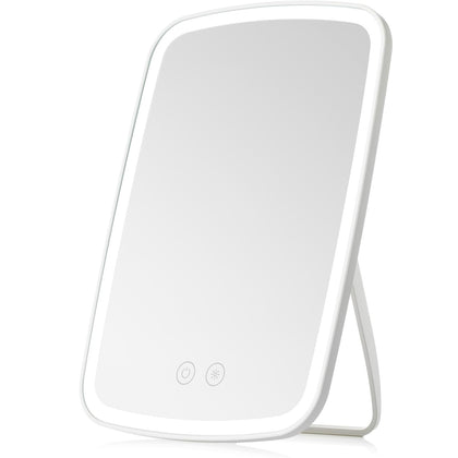 NEZZOE Portable Lighted Makeup Mirror front view with LED lights
