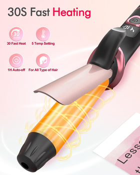 NFie Travel Curling Iron demonstrating curls on hair