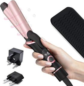 NFie Travel Curling Iron front view with UK plug