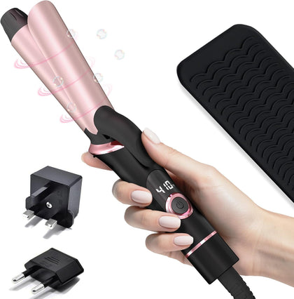 NFie Travel Curling Iron front view with UK plug