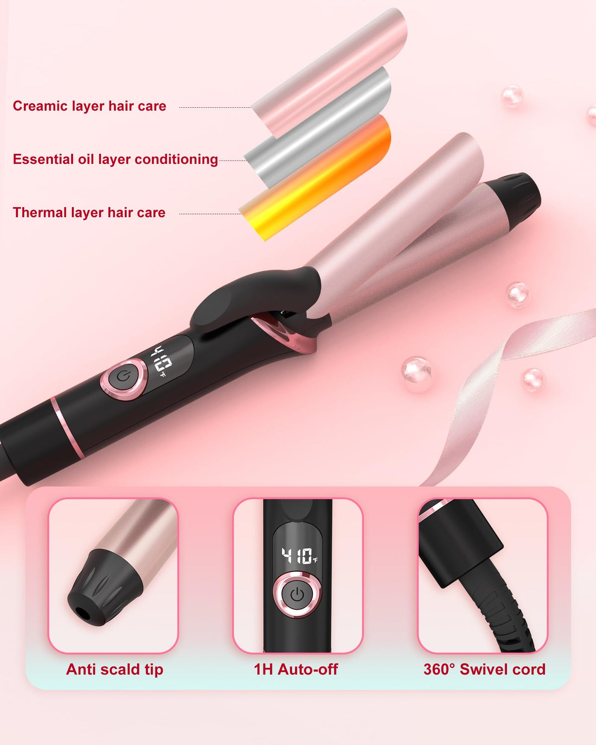 NFie Travel Curling Iron with automatic shut-off feature
