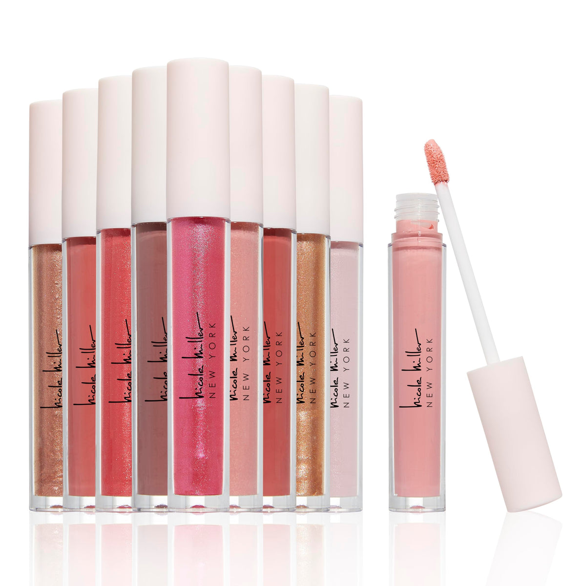 Nicole Miller 10 PC Multicolor Lip Gloss Set front view