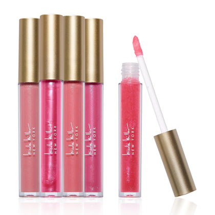 Nicole Miller Lip Gloss Collection 5 Count with clear bottles