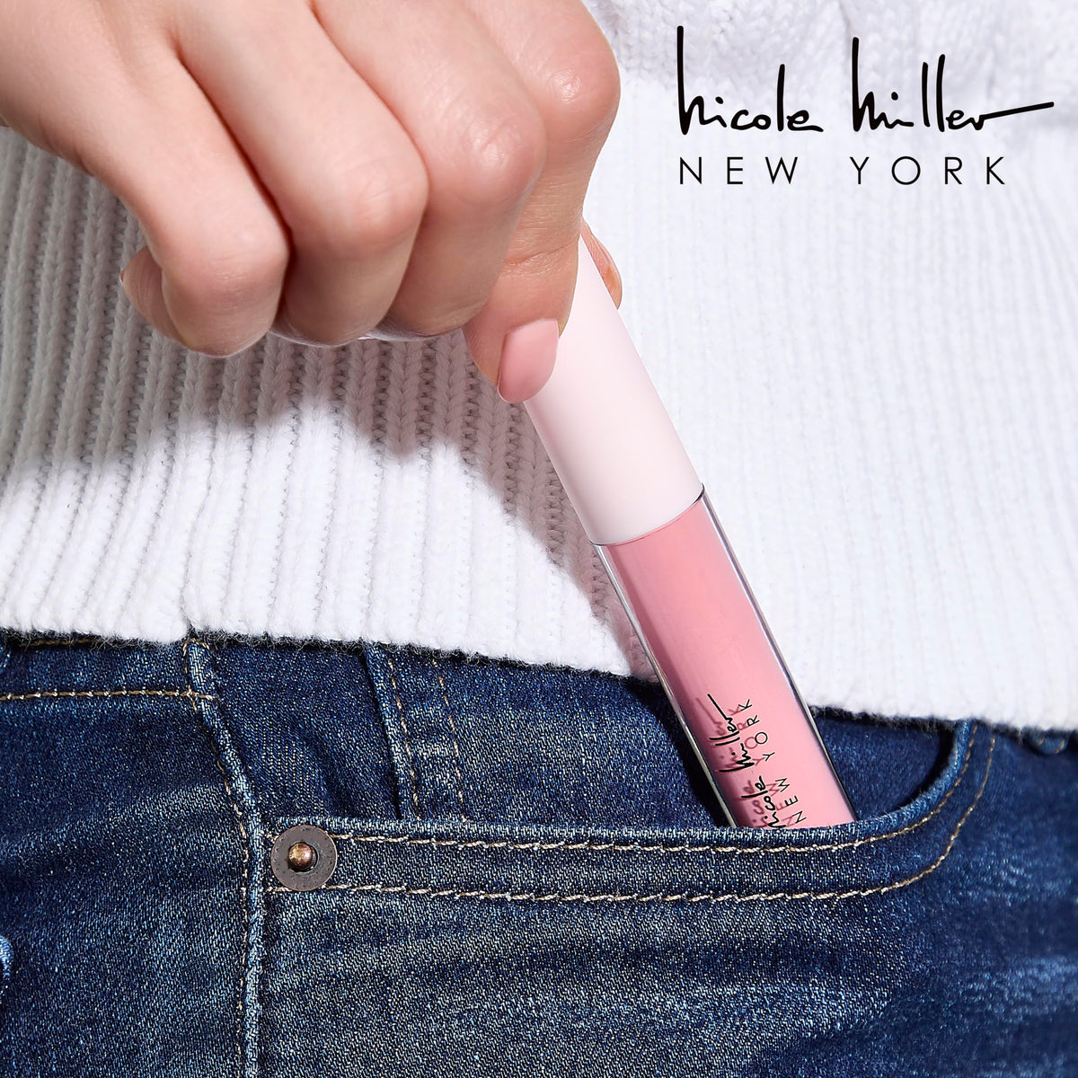 Nicole Miller lip glosses arranged by colour