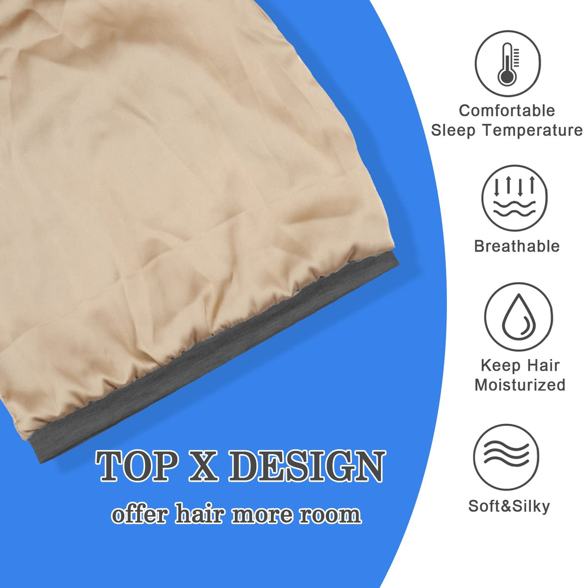 NICPOO silk bonnet showing inner lining detail
