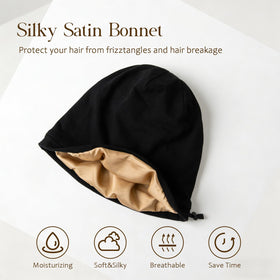 NICPOO Silk Satin Bonnet adjustable strap detail