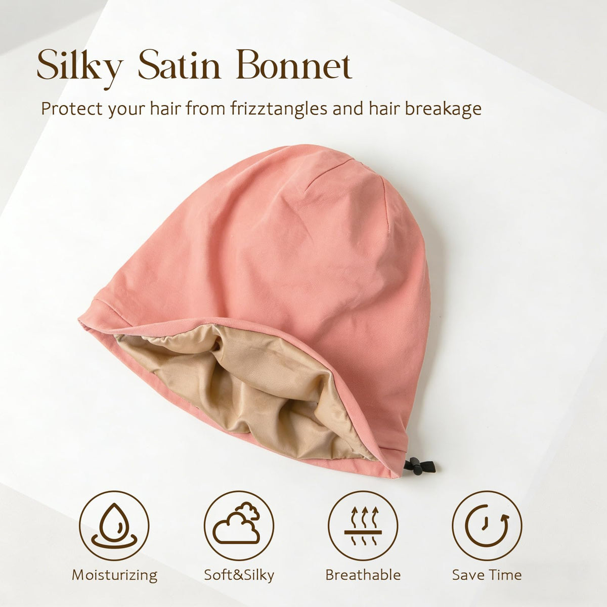 NICPOO Silk Satin Bonnet adjustable strap detail